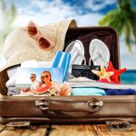 Summer,Suitcase,On,Board,And,Free,Space,For,Your,Decoration.