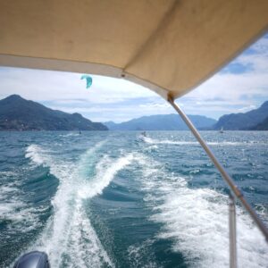 Wake,Of,A,Motorboat,On,A,Bright,Summer,Day,On